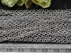 Цепочка S47 ювелирная сталь простое якорное плетение паяная 3*2,5*0,5мм цвет платины (Хирургическая сталь) (50см)