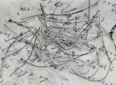 Штифт с ШАРИКОМ 30*0,5мм цвет платины (Brass) (50шт)