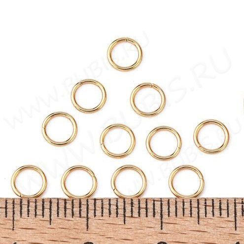 Колечки одинарные 6*0,7мм золотистые (Хирургическая ювелирная сталь) (20шт)