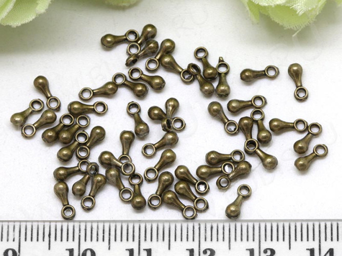 Капелька - окончание для цепочки 01 6,8*2,7*2,7мм античная бронза (литьё) (10шт.)