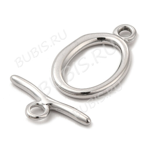 180 Тоггл Овал  22*14мм и 19*7мм цвет платины (Хирургическая сталь)