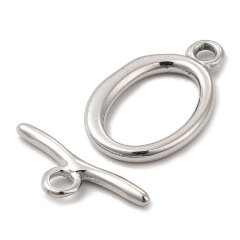 180 Тоггл Овал  22*14мм и 19*7мм цвет платины (Хирургическая сталь)