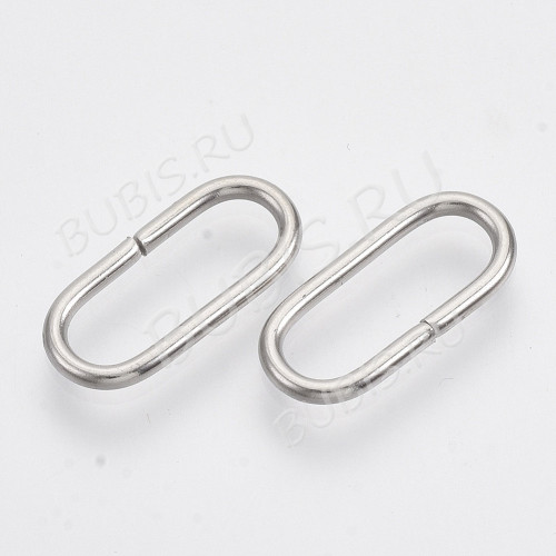 Колечки овальные 18*8*1,5мм цвет платины (Хирургическая сталь) (10шт) 