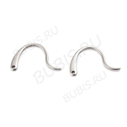 Швензы-крючки №116 плоские 19*11мм цвет платины (Хирургическая сталь) (1 пара)