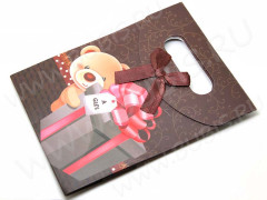 Сумочка подарочная 18 на липучке 16,5*12,5*6см с Мишкой &quot;A Gift&quot; (упаковка)