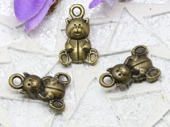 Подвеска Мишка 01 3D двусторонняя 15,5*10*5мм античная бронза (литьё)