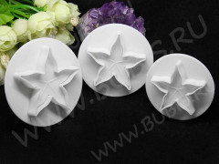 Плунжер 08 Чашелистники набор 5*5см, 4,5*4,5см и 4*4см белый (пластик) (инструменты для моделирования) (3шт.)