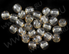 Бусина округлая глянцевая 4мм св.золотистая прозрачная (стекло) (50шт.)