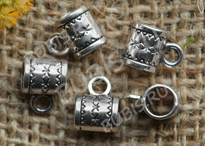 Бусина с петлёй 026 Бейл 10,5*8*6мм античное серебро (литьё)