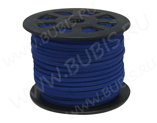 Замшевый шнур 03 плоский 3*1,5мм синий (1м)