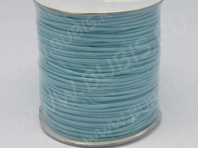 Вощёный полиэстеровый шнур "корейский" 2мм голубой (1м)