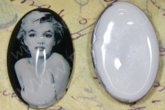 Кабошон стеклянный 16 Овал 30*20*8,5мм рисунок 08 (стекло)