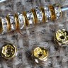 Купить Рондель со стразами 12 разделитель 4*2мм золотисто-прозрачный (Brass и стекло)(10шт) с доставкой по России