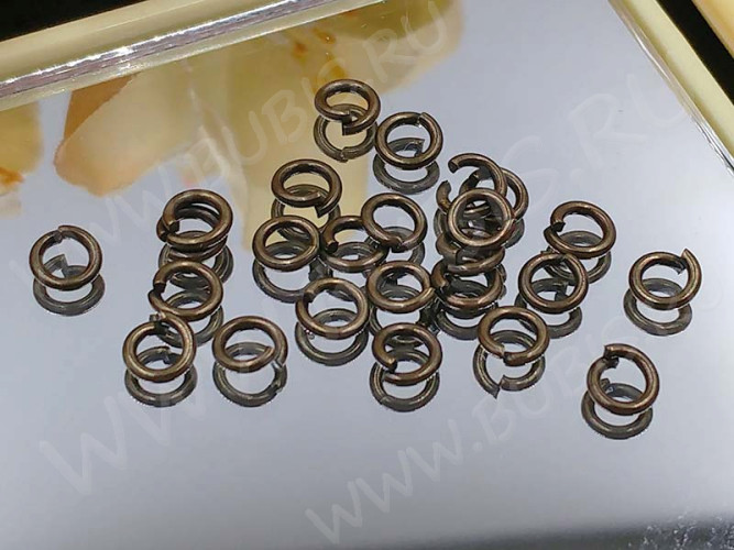 (СКИДКИ!!!) Колечки обычные толстые 4*0,8мм античная бронза (Brass) (100шт.)
