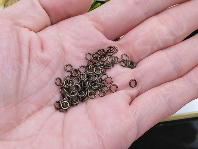 (СКИДКИ!!!) Колечки обычные толстые 4*0,8мм античная бронза (Brass) (100шт.)