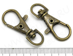 Карабин для брелка 04 36,5*15*5,5мм античная бронза (Iron)