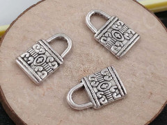 Подвеска Замочек 01 двусторонняя 12,8*8*2мм античное серебро (литьё)