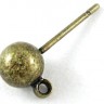 Пуссеты ("гвоздики") №055 с шариком 5мм и петлёй 16*7*0,7мм античная бронза (Brass) (1 пара) Купить Пуссеты ("гвоздики") №055 с шариком 5мм и петлёй 16*7*0,7мм античная бронза (Brass) (1 пара) с доставкой по России