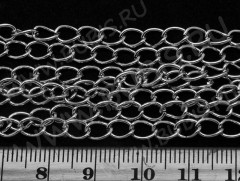 Цепочка I051 простая кручёная звено 6,5*4,5мм цвет платины (Iron) (50см)