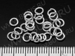 Колечки обычные 4*0,7мм серебристые (Iron) (7г. ок. 200шт.)
