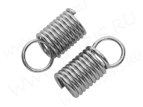 Концевик 080 пружинка 8*3,25*3,25мм для шнуров 1,5-2мм цвет платины (Хирургическая сталь) (10шт)