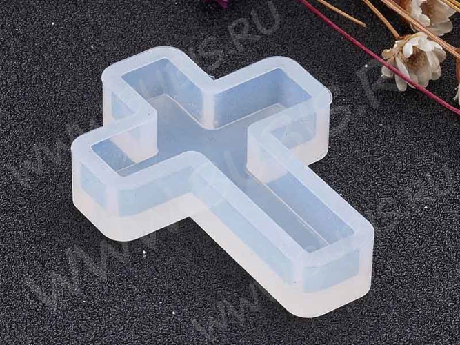 Молд 056 для эпоксидной смолы Крест 35*25*4,8мм (силикон)