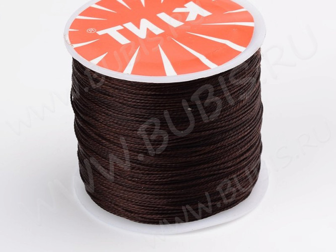 (ОПТ) Вощёный полиэстеровый шнур нить 0,45мм тёмно-коричневый (160м)