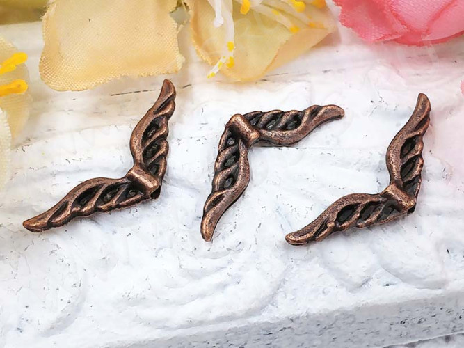 (СКИДКИ!!!) Бусина 182 Крылья 16 3D Птицы 22*8*3мм античная медь (литьё) (10шт.)