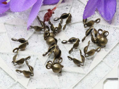 Зажимы №22 Калотты укреплённые 7,5*4мм античная бронза (Iron) (10шт.)