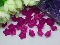 Бусина акрил Цветочек 03 матовый чашечка 12,5*12,5*6,2мм т.маджента полупрозрачный (акрил) (10шт.)