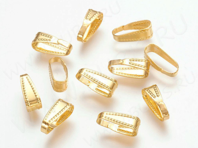 Держатель кулона 019 Скоба овальная 11*4,3*4,2мм золотистый (Brass) (20шт)