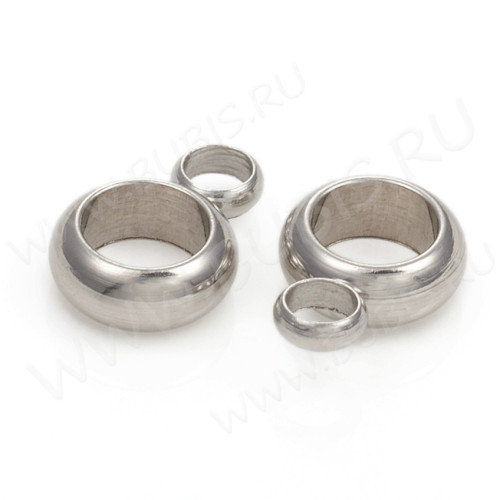 Бусина с петлёй 113 Бейл простой круг 8,5*5,5*2,5мм цвет платины (Хирургическая сталь)