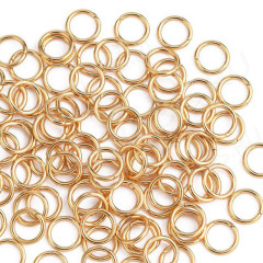 Колечки одинарные 8*0,8мм Real Gold Plated 18K золотистые (Хирургическая ювелирная сталь) (20шт)