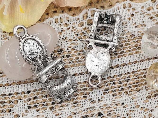 Подвеска Трюмо 01 3D 22*9*3,8мм античное серебро (литьё)