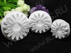 Плунжер 09 Герберы набор 7*7см, 5,5*5,5см и 4,5*4,5см белый (пластик) (инструменты для моделирования) (3шт.)