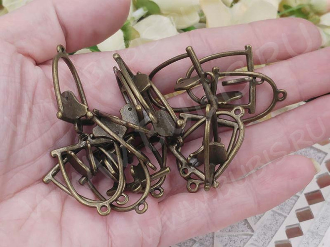 Подвеска Птичка 16 3D коннектор рамка 31*24*11мм античная бронза (литьё)