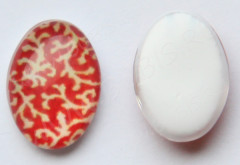 Кабошон стеклянный 12 Овал 18*13*5,8мм рисунок 03 (стекло)