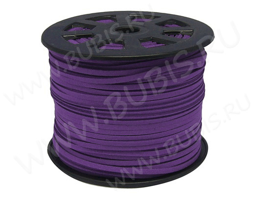 Замшевый шнур 03 плоский 3*1,5мм сиреневый (1м)