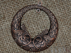 Подвеска для серёжек №124 Круг 63,5*58*4мм античная медь