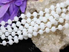 Бусина Абакус гранёный 8*8*5,5мм Хрусталь белый непрозрачный (имитация Сваровски)