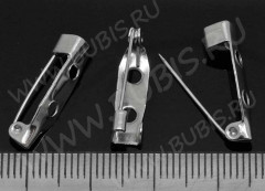 (ОПТ) Основа (заготовка) для броши №85 Булавка 2 отверстия 25*5*5мм цвет платины (Iron) (100шт.)