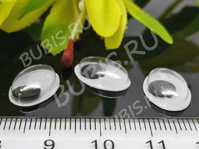 Глазки №14 Овальные с бегающим зрачком 15*10*3,5мм чёрно-белые (декоративные элементы) (10шт.)