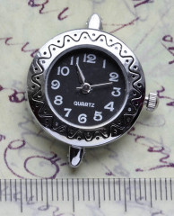 Заготовка для часов 041 30,5*25,5*7,4мм цвет платины+чёрный (часы)