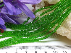 Бусина кристалл гранёный абакус 3*3*2мм зелёный прозрачный (имитация Сваровски) (50шт.)