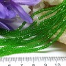 Купить Бусина кристалл гранёный абакус 3*3*2мм зелёный прозрачный (имитация Сваровски) (50шт.) с доставкой по России