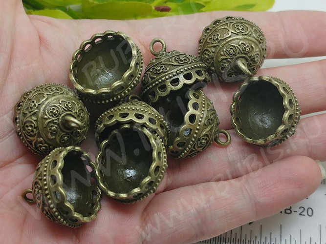 Концевик 060 коннектор крупный для сотуара 19*21,5*21,5мм античная бронза (литьё)