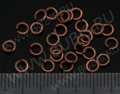 (СКИДКИ!!!) Колечки обычные толстые 4*0,8мм античная медь (Brass) (100шт.)