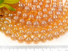 (СКИДКИ!!!) Бусина округлая Имитация Опала 10мм золотистая с глянцем прозрачная (стекло) (10шт.)