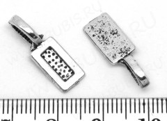 (СКИДКИ!!!) Бейл для приклеивания 01 прямоугольник 21*7*1мм античное серебро (литьё) (10шт.)