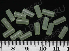 Бусина акриловая Трубочка 01 светонакопительная 9,5*3,5*3,5мм бл.св.зелёная (акрил) (10шт.)
